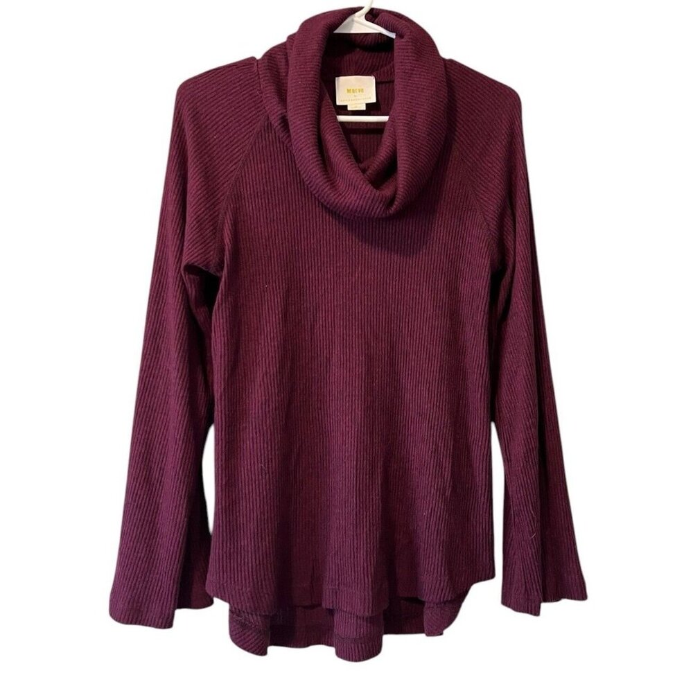 Anthropologie Maeve Burgundy Cowl Neck Oversize Sweater Size XS Women Modern